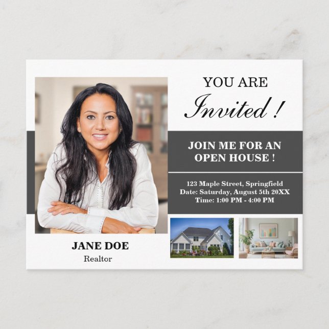 Real Estate Open House Invitation Postcard (Front)