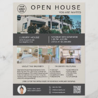Real Estate Open House Logo Photo QR Neutral