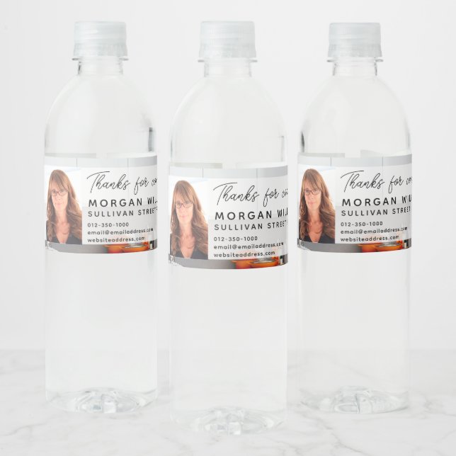 Real Estate Open House QR Code Water Bottle Label (Bottles)