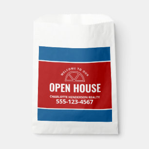 Real Estate Open House Red Blue Treat Favour Bag