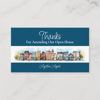 Real Estate Open House Thank You Blue Appointment Card