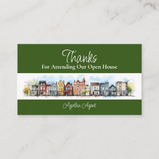 Real Estate Open House Thank You Green Appointment Card
