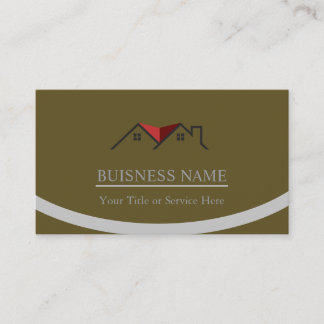 Real Estate Personalised Yellow brown  Business Card