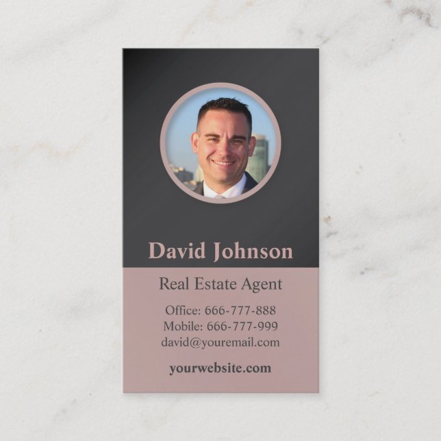 Real Estate Photo Vertical Business Card (Front)