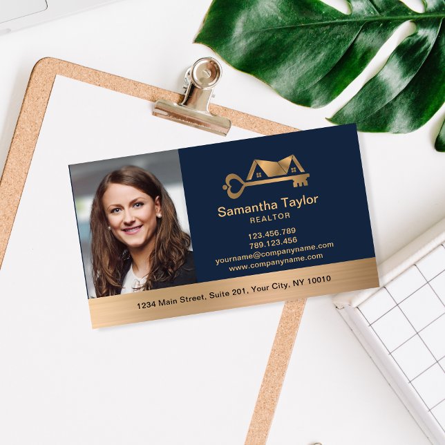 Real Estate Professional  Add Photo logo Realtor B Business Card (Creator Uploaded)