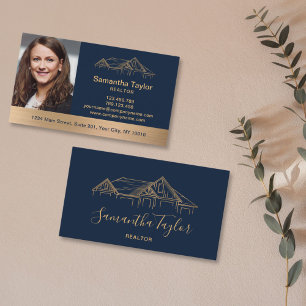 Real Estate Professional Add Photo logo Realtor B Business Card