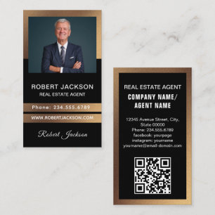 Real Estate Professional Add Photo logo Realtor Business Card