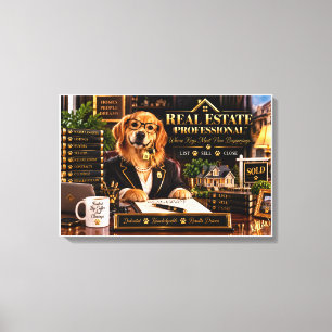 Real Estate Professional Golden Retriever Realtor Canvas Print