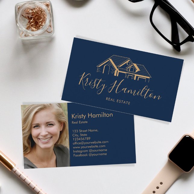 real estate professional house realtor add photo business card (Creator Uploaded)
