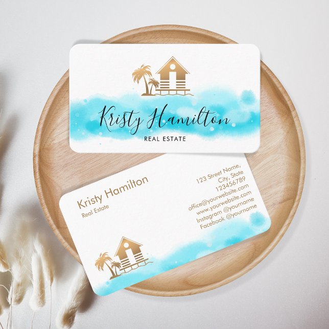 real estate professional house realtor beach house business card (Creator Uploaded)