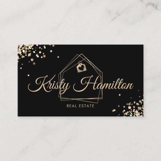 real estate professional house realtor gold busine business card (Front)
