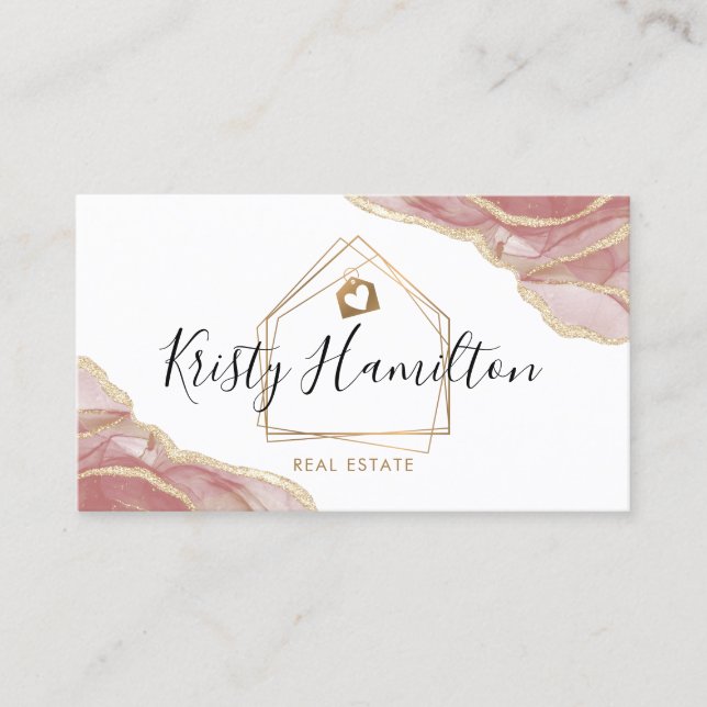 real estate professional house realtor gold busine business card (Front)