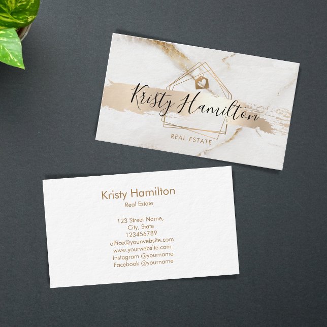 real estate professional house realtor gold busine business card (Creator Uploaded)