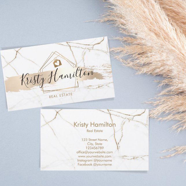 real estate professional house realtor gold business card (Creator Uploaded)