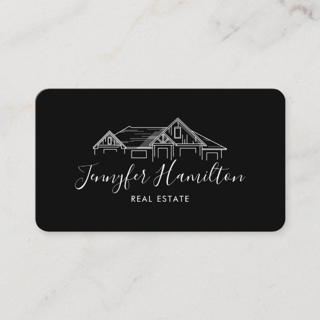 real estate professional house realtor gold photo  business card (Front)