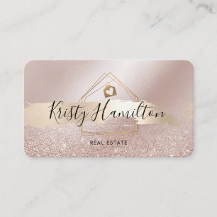 real estate professional house realtor gold  photo business card
