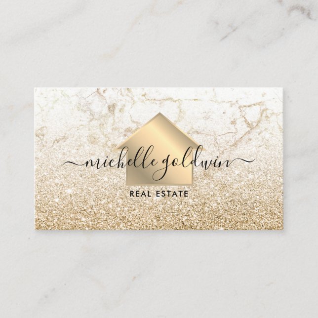 Real Estate Professional Modern Script House Busin Business Card (Front)