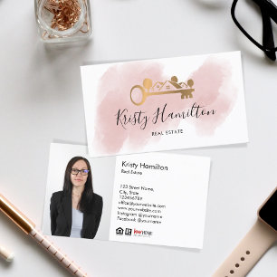 real estate professional realtor key add photo  bu business card