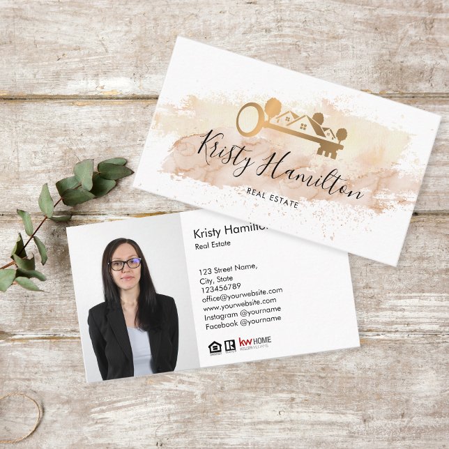 real estate professional realtor key add photo  bu business card (Creator Uploaded)