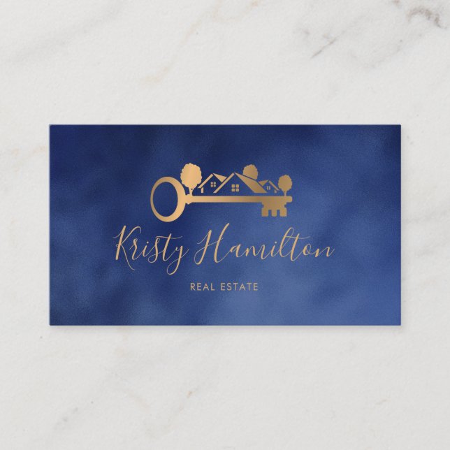 real estate professional realtor key add photo  bu business card (Front)