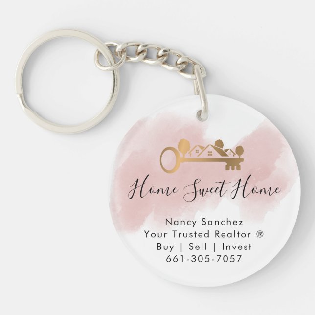 real estate professional realtor key add photo  bu key ring (Front)