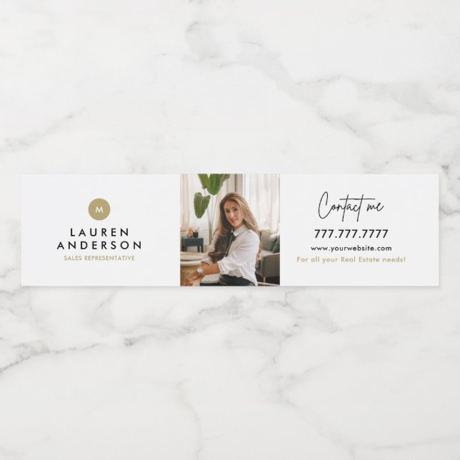 Real Estate Promotional Water Bottle Label (Single Label)