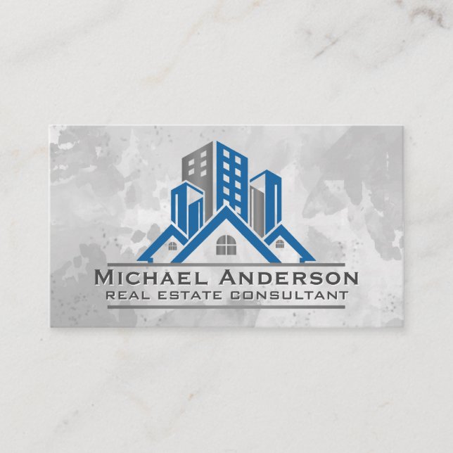 Real Estate Properties | City and Residential Business Card (Front)