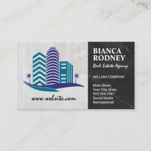 Real Estate Properties Downtown Skyscrapers Business Card