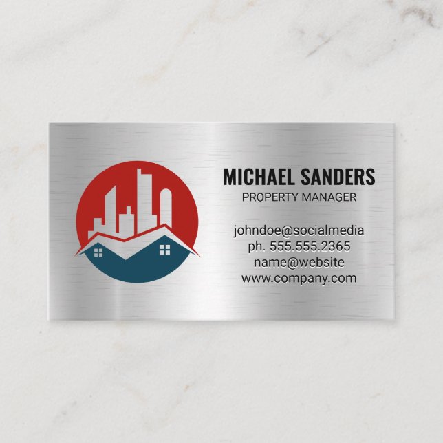 Real Estate Property Buildings | City Residential Business Card (Front)