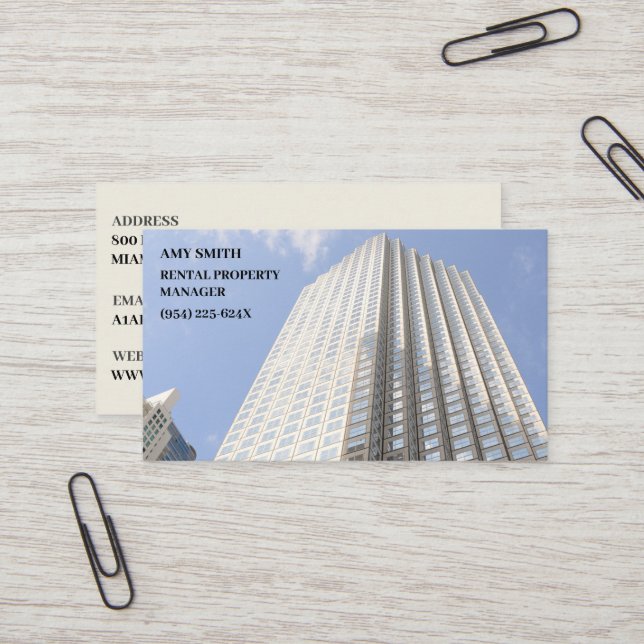 Real Estate Property manager   Business Card (Front/Back In Situ)