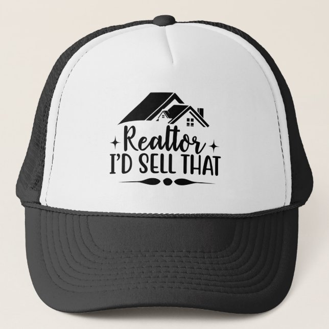 Real Estate Property Marketing Realtor Trucker Hat (Front)