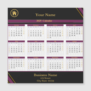 Real Estate Purple Black Gold Business Calendar
