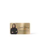 Real Estate QR Code Photo Faux Gold Metallic