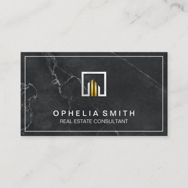 Real Estate | Realtor Agent | Executive Marble Business Card (Front)