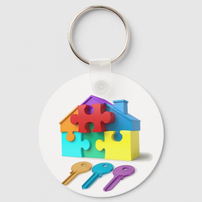 Real Estate, Realtor, estate agent, New Home Key Ring (Front)