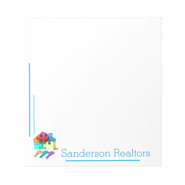 Real Estate, Realtor, estate agent, New Home Notepad (Front)