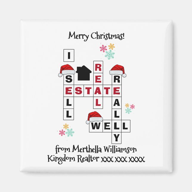 Real Estate Realtor Gift CHRISTMAS Magnet (Front)