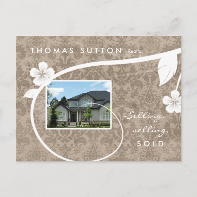 Real Estate / Realtor Postcard Customisable Beige (Front)