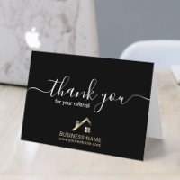 Real Estate Realtor Thanks for Referral Black