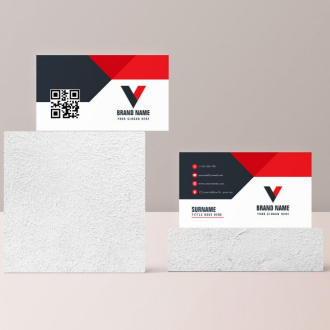 Real Estate Red Drak Qr Code Business Card (Creator Uploaded)