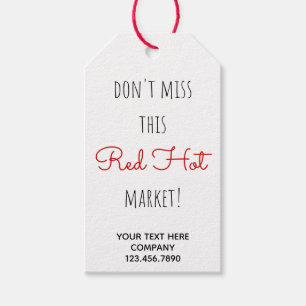 Real Estate Red Hot Market Seller Pop By Gift Tags