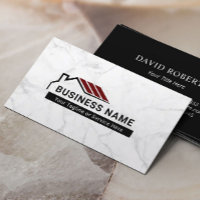 Real Estate Red Roof House Logo Modern Marble