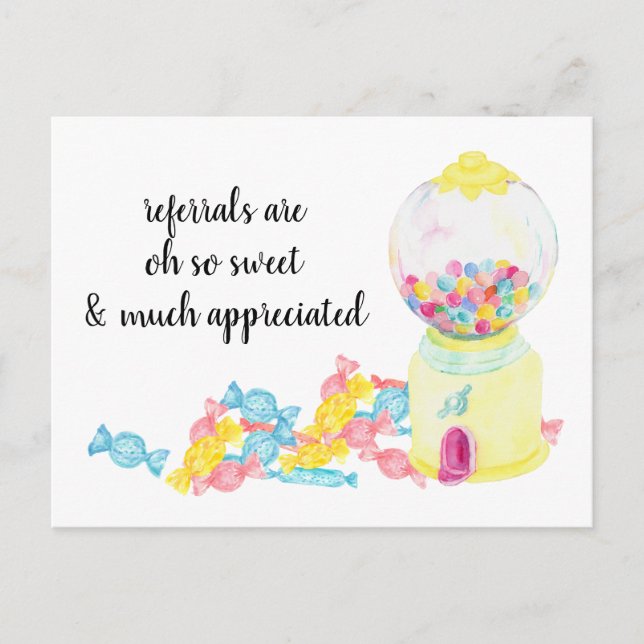 Real Estate Referral Candy Sweets Postcard (Front)
