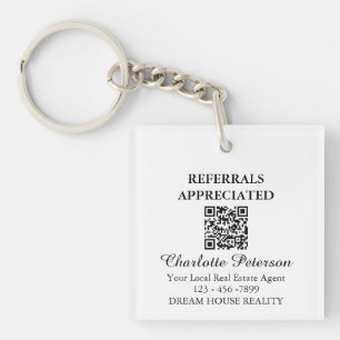 Real Estate Referral Gift Realtor QR Code Key Ring