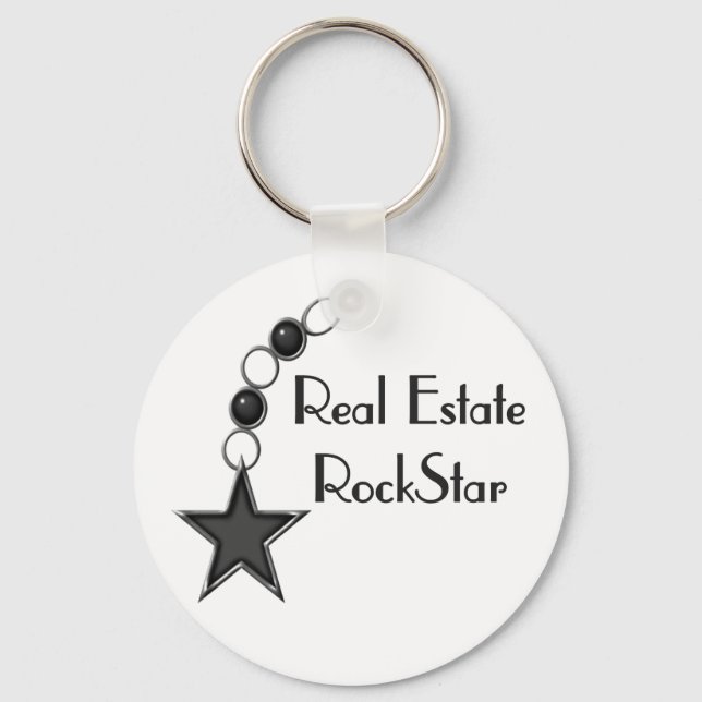 Real Estate Rock Star Key Ring (Front)