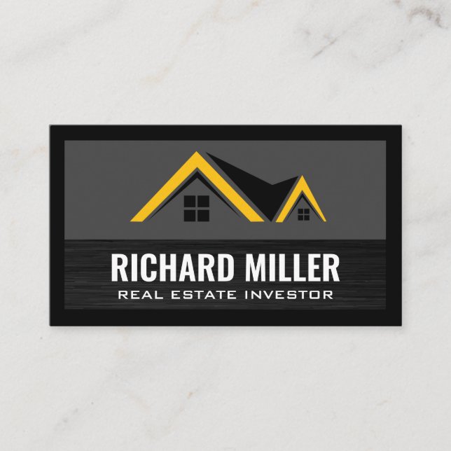 Real Estate Roof Logo Business Card (Front)