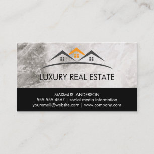 Real Estate Roof Top Marble Trim Lux Business Card