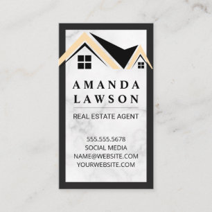 Real Estate Rooftop Icon   Marble Appointment Card