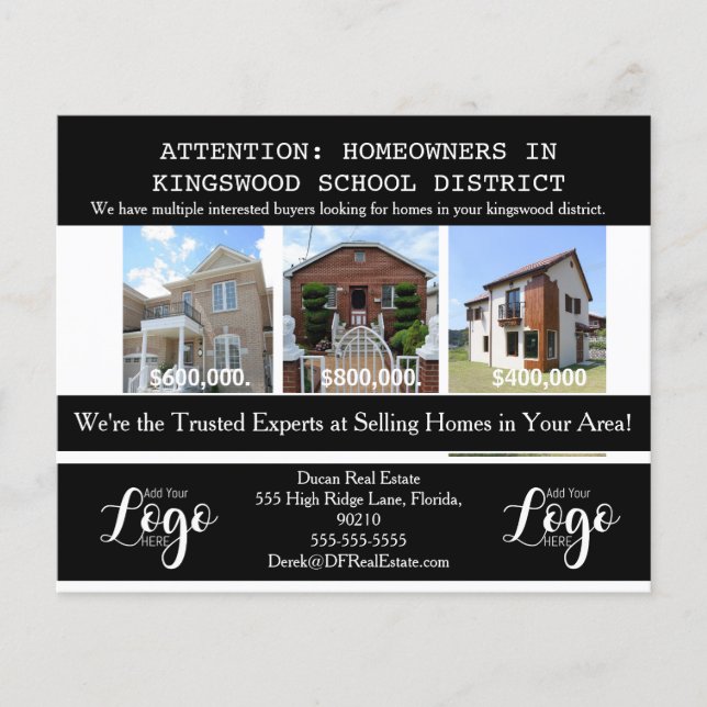 Real Estate School District Targeting promotional Flyer (Front)