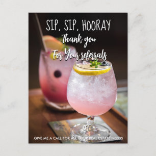 real estate sip sip hooray referrals Announcement  Postcard